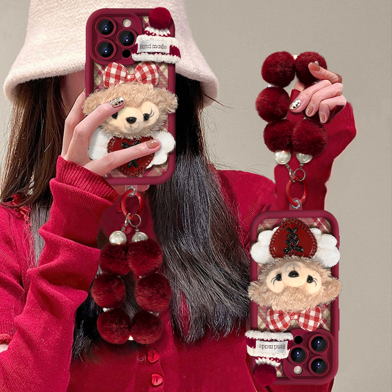 毛绒雪莉玫公仔适用VIVOS20手机壳IQOOneo10新年vivoX200pro可爱iqoo10pro卡通Y300女生y200/100防摔iqooz9套