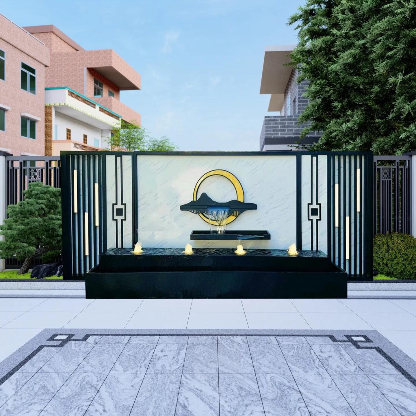 不锈钢304流水景墙庭院别墅园林花园户外影壁墙水幕背景墙