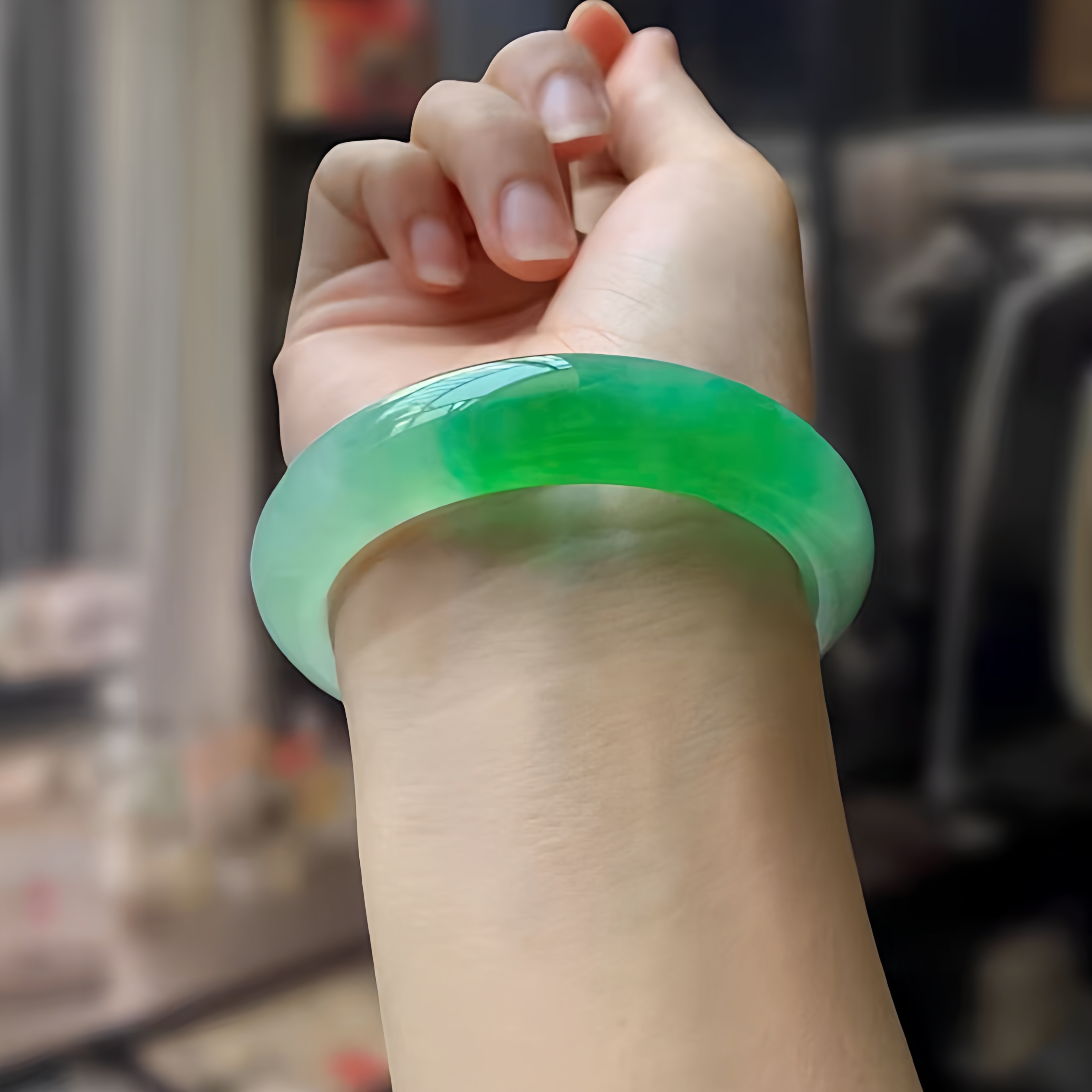 玉长情【山青系列】翡翠玉手镯子