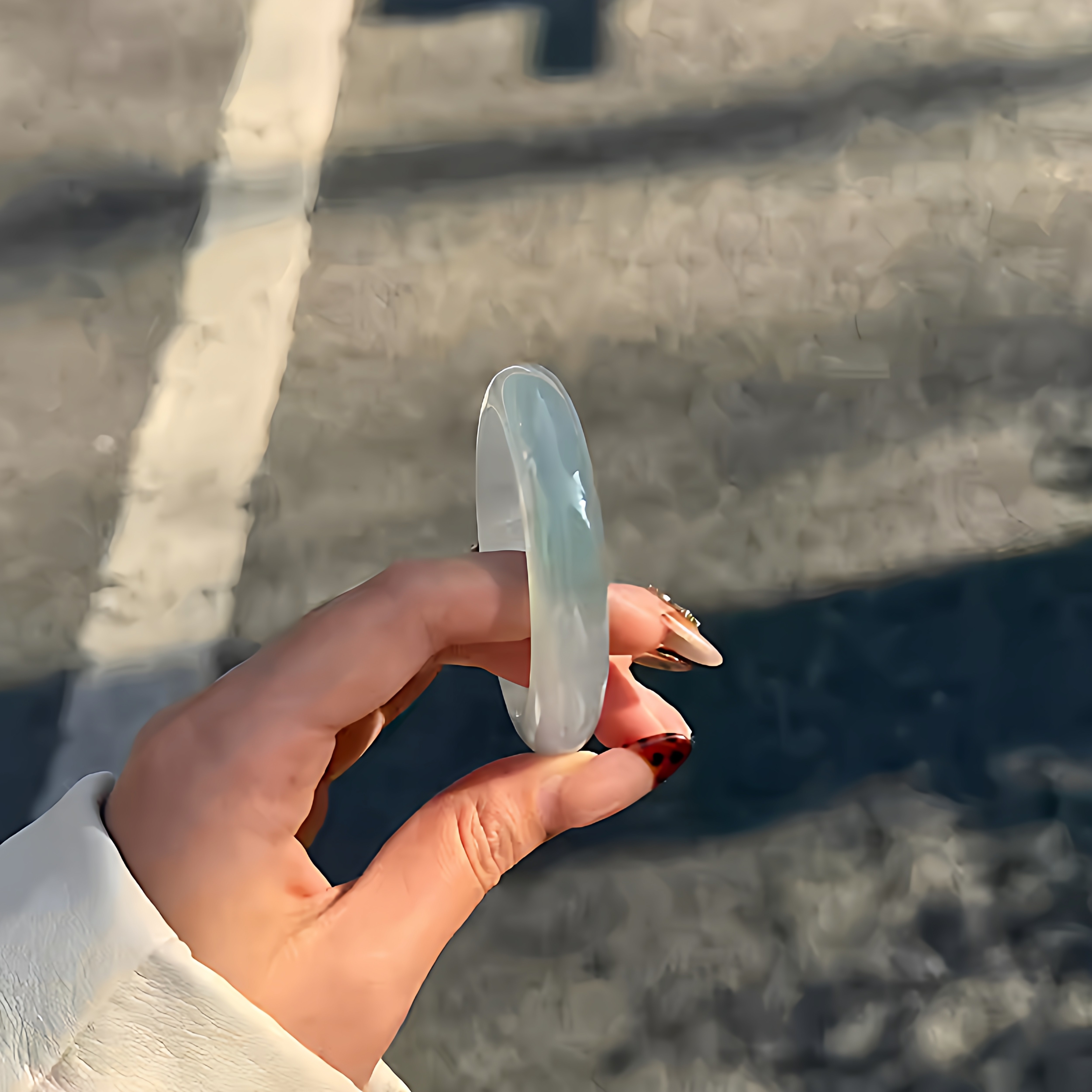 玉长情【清丽系列】翡翠玉手镯子冰种贵妃翡翠白月光缅甸玉石处理