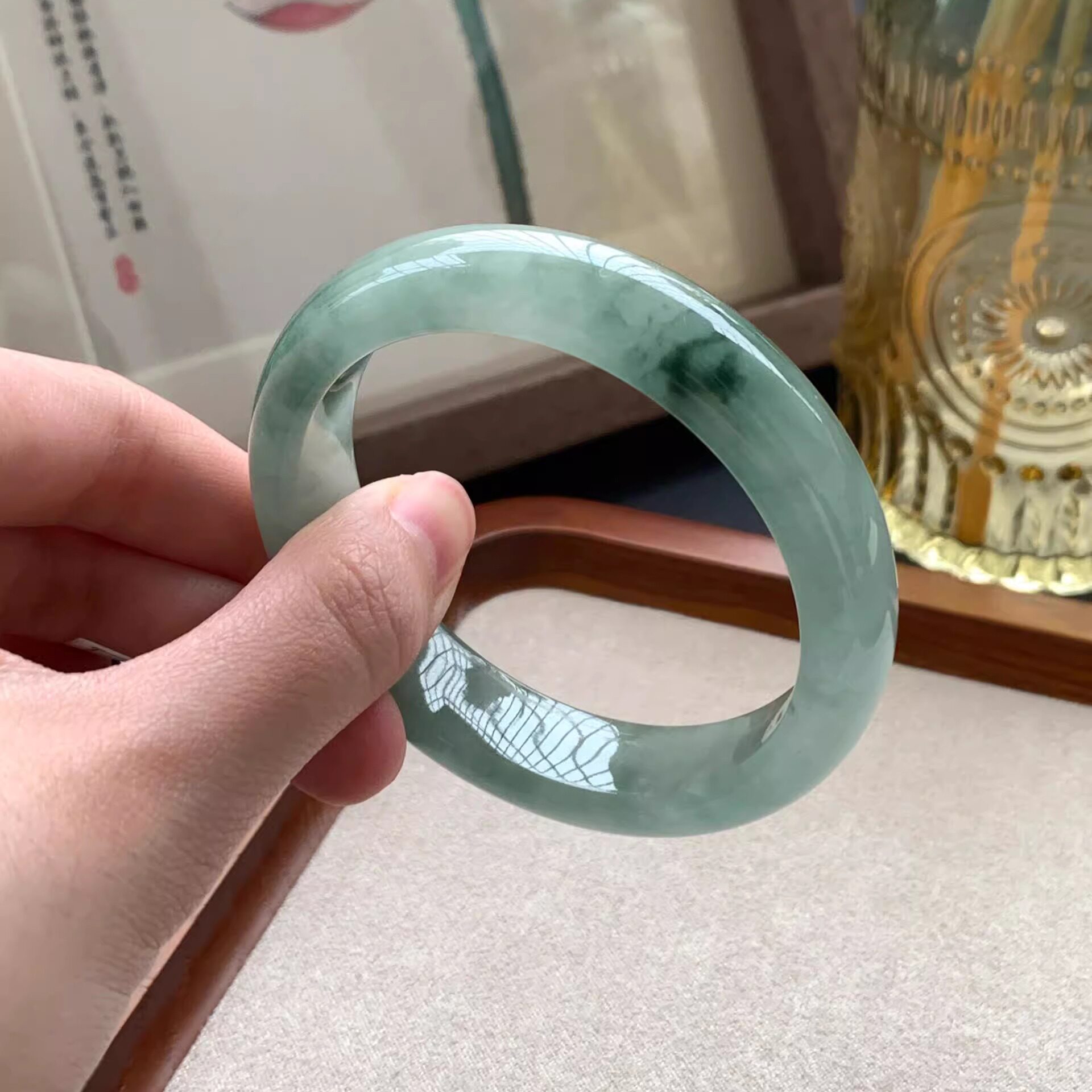 玉长情【百花系列】翡翠玉手镯子