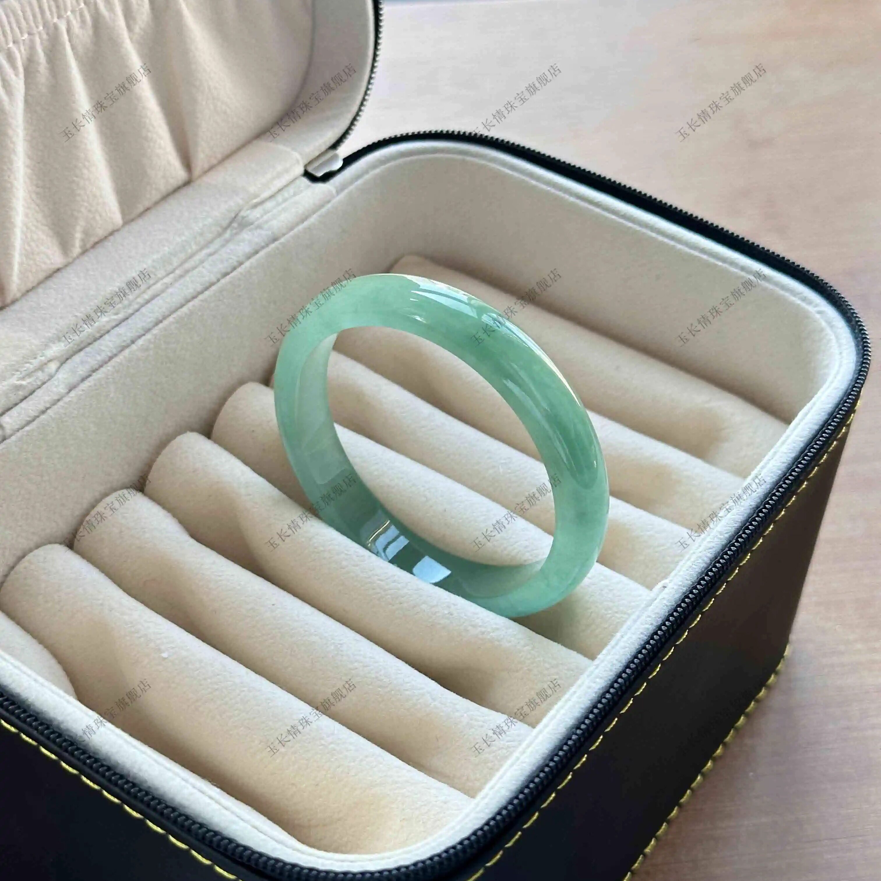 玉长情【青绿系列】高端翡翠手镯子冰种浅绿色女款玉手镯真玉玉石