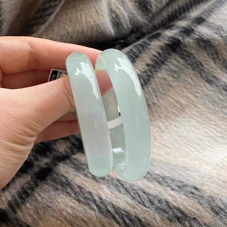 玉长情【清丽系列】高冰种贵妃缅甸翡翠玉手镯子女款纯色真玉处理