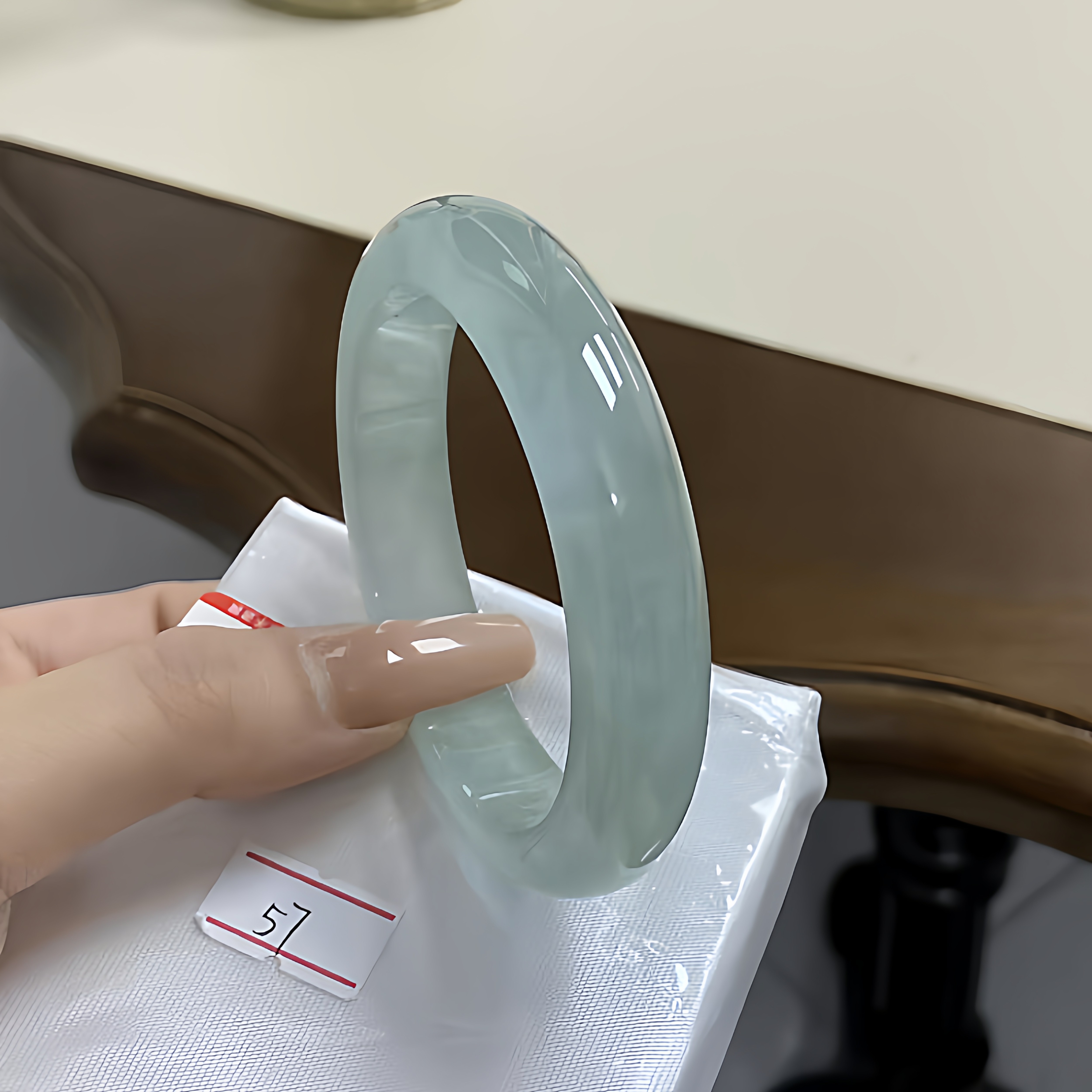 玉长情【丹青系列】高端缅甸翡翠女正品油青冰种玉翡翠手镯子处理