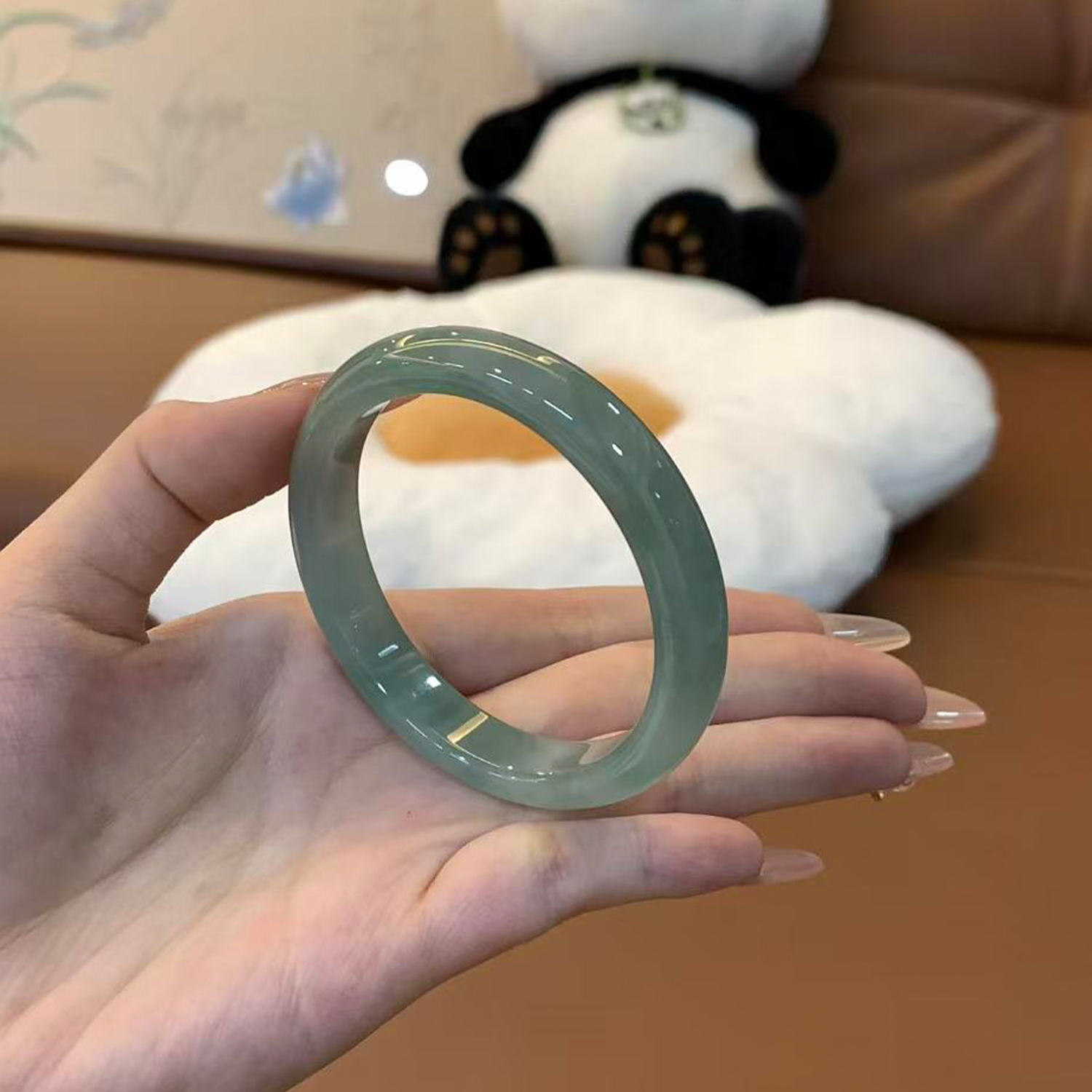 玉长情【丹青系列】翡翠玉手镯子