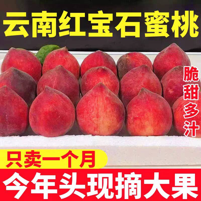 云南红宝石蜜桃应当季新鲜水果孕妇黑美人火焰桃脆桃毛桃冬桃子