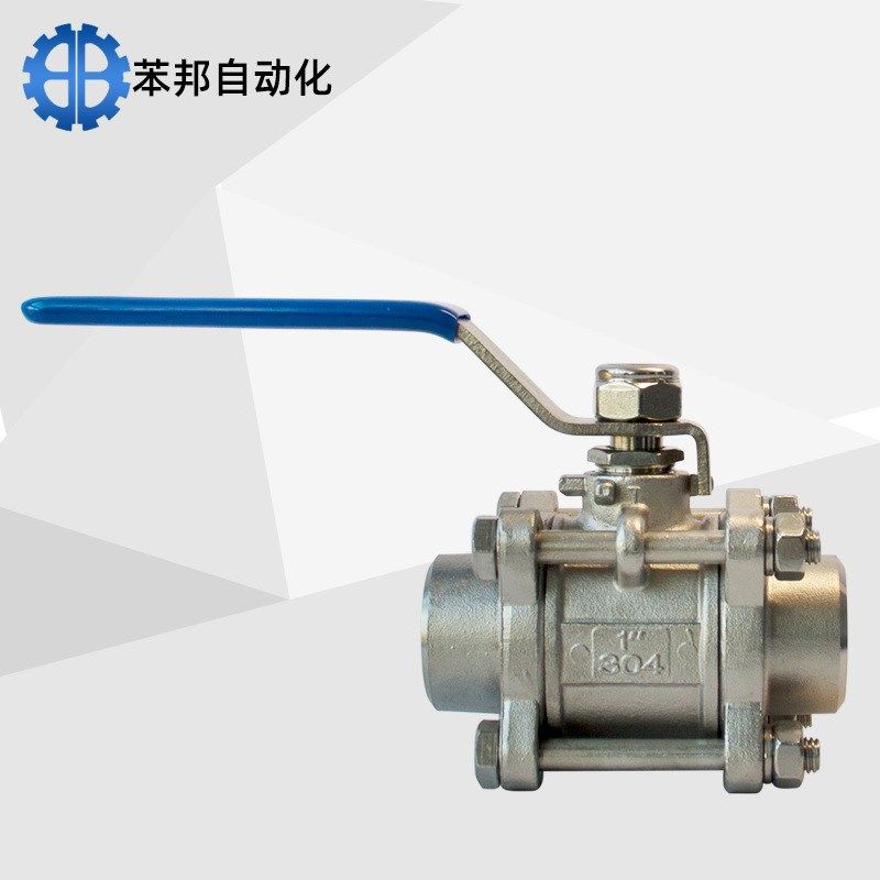 Q61F-16P不锈钢手q动三片式焊接球阀 3PC焊接阀直通式手动对焊球