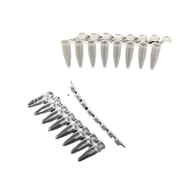 透明塑料PCRg八连管实验室耗材无色8联管离心管0.1/0.2ml连盖排管