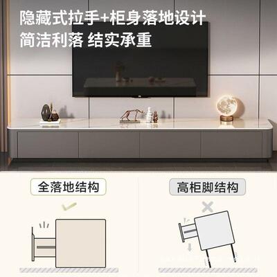 2025新款茶几小型家用客厅落户组地现代档轻QML奢茶桌茶几高电视柜合