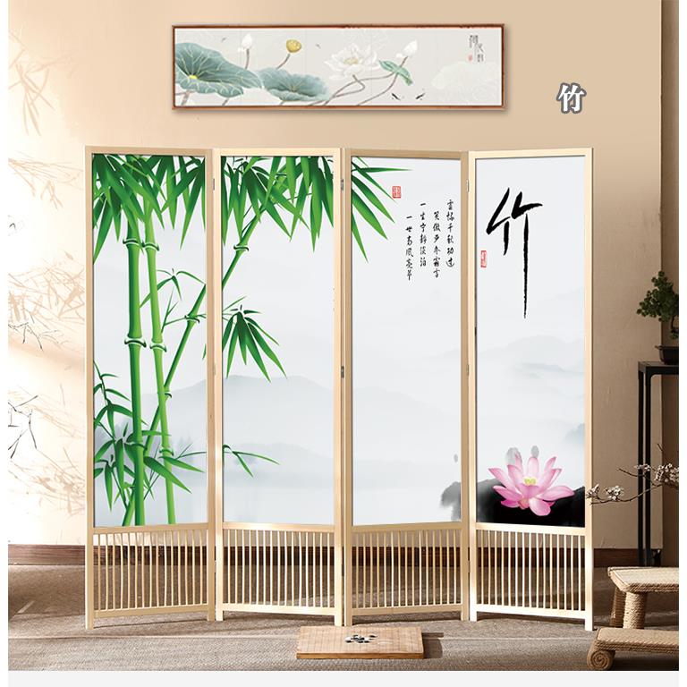 现代中式实木可折室叠移动家屏用风隔断厅卧书房酒店宾ZEH馆客办