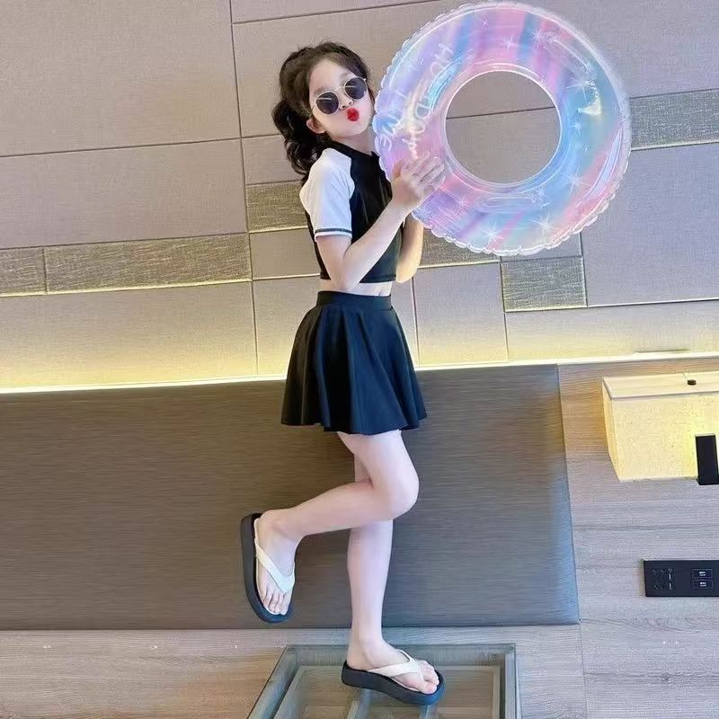 女童连体分体泳衣夏季女孩公主风游泳衣2025新款中大童泳装甜美