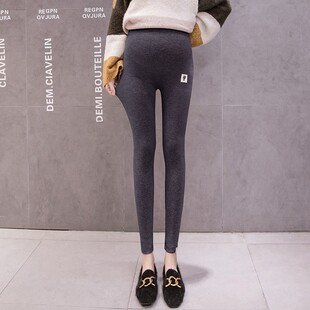 长裤 春夏秋装 高腰修身 外穿新薄小猫图标设计打底裤 孕妇托腹裤