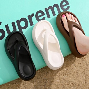 勃肯风格 海边沙滩凉拖鞋 外穿夹脚夹板鞋 厚底EVA人字拖女士夏季