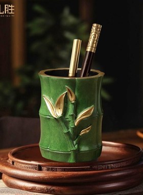 节节高升中式复古笔筒铜摆件办公室书房桌面教师节送老师礼品