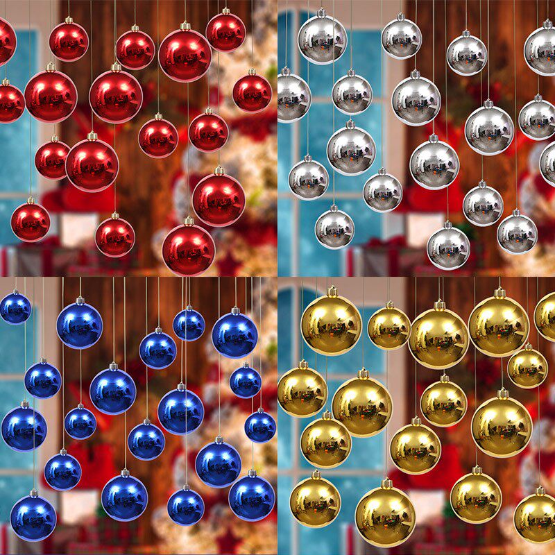 圣诞节装饰球圣诞树挂饰吊球彩球电镀球亮光球商场幼儿园吊顶布置