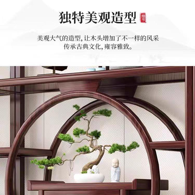 镜花水月博古架置物架，榫卯结构款式仿古置物架，多宝阁隔断中式