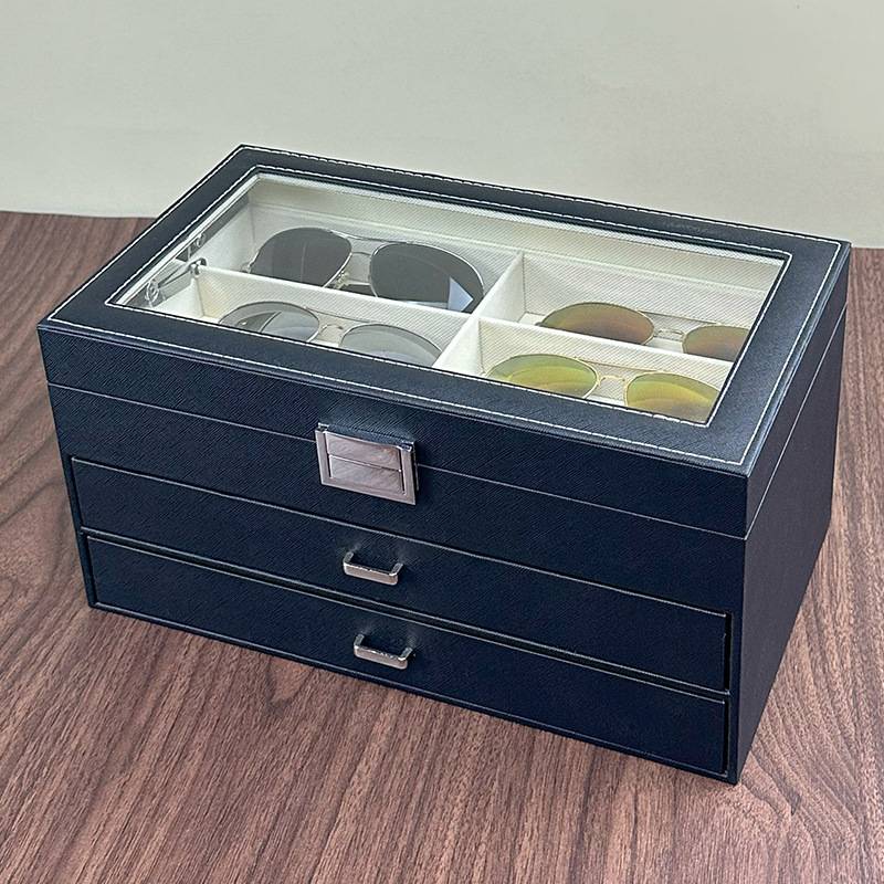墨镜太阳镜收纳展示盒三层18位眼镜收纳展示箱家用收藏盒跨境爆款