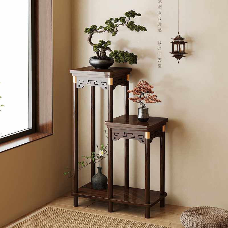 中式花架子客厅落地式置物架阳台实木花台2025新款室内多层花盆架