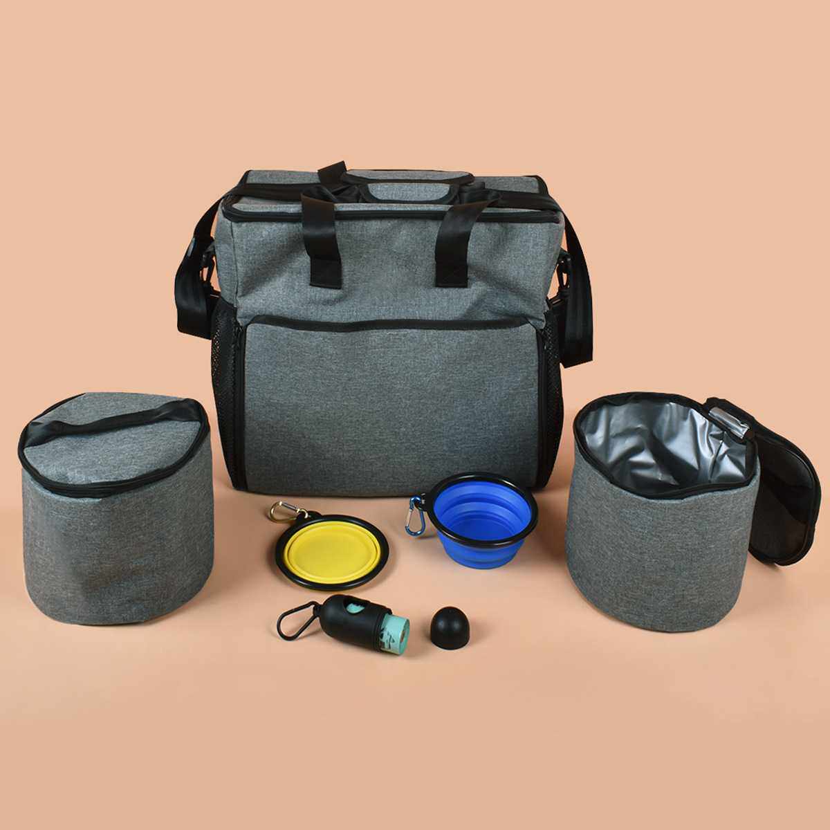 现货狗狗包宠物外出箱旅行便携储粮桶户外猫狗用品收纳包多功能