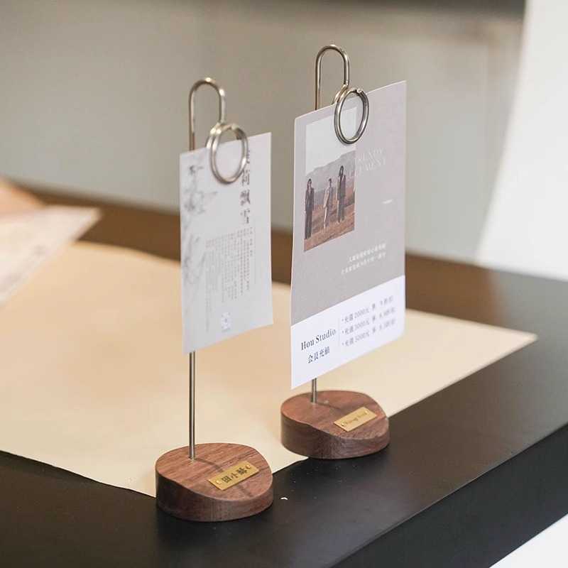 实木价格展示牌席位卡菜牌座留言夹便签夹标签夹pop广告桌面插牌