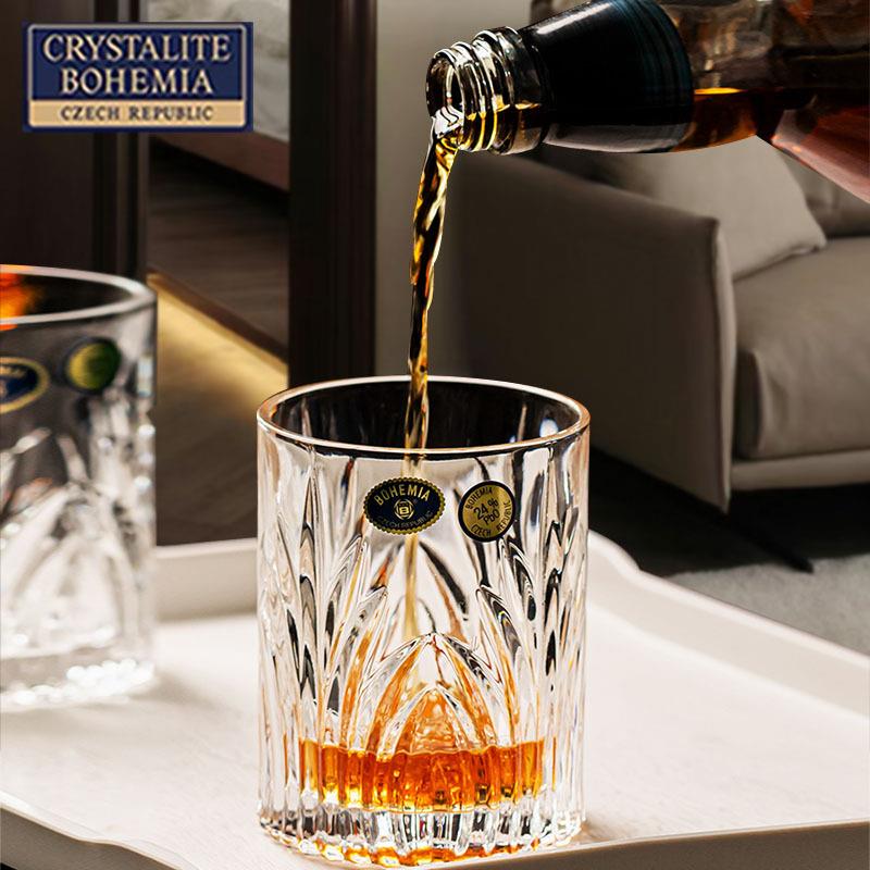 捷克进口波西米亚BOHEMIA水晶玻璃古典创意刻花威士忌洋酒杯套装