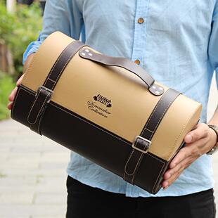 厂家直销 红酒包装盒双瓶葡萄酒皮盒包装 红酒盒冰提手礼盒