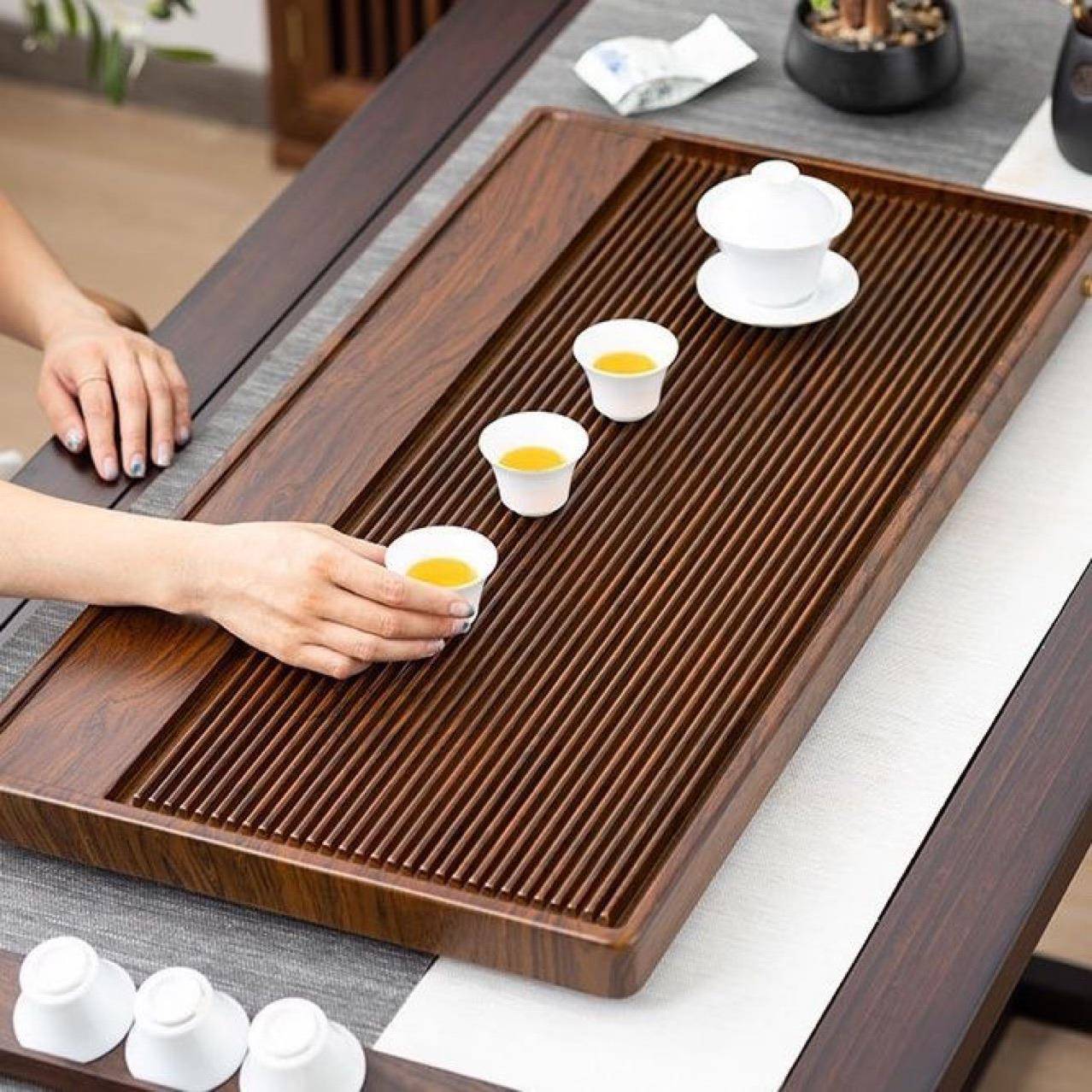 整块实木茶盘家用茶具套装高档干泡茶台排水茶海办公室高端电木款