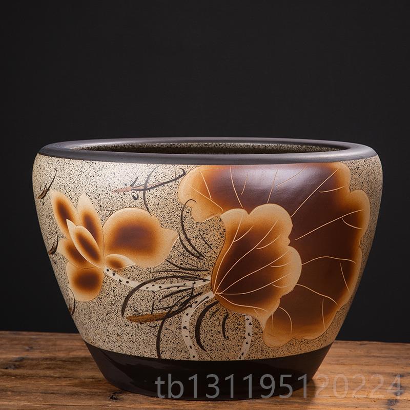 高档景德荷镇瓷大陶缸花睡莲水锦鲤庭院养金鱼乌龟缸种树缸大号老