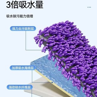 大号雪尼尔平板拖把家用木地板瓷砖一拖净吸水拖地干湿两用拖布