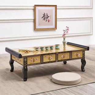 至高钢琴烤漆金箔四斗茶几悟道茶台桌酒店大茶台明清彩绘梅花蝴蝶