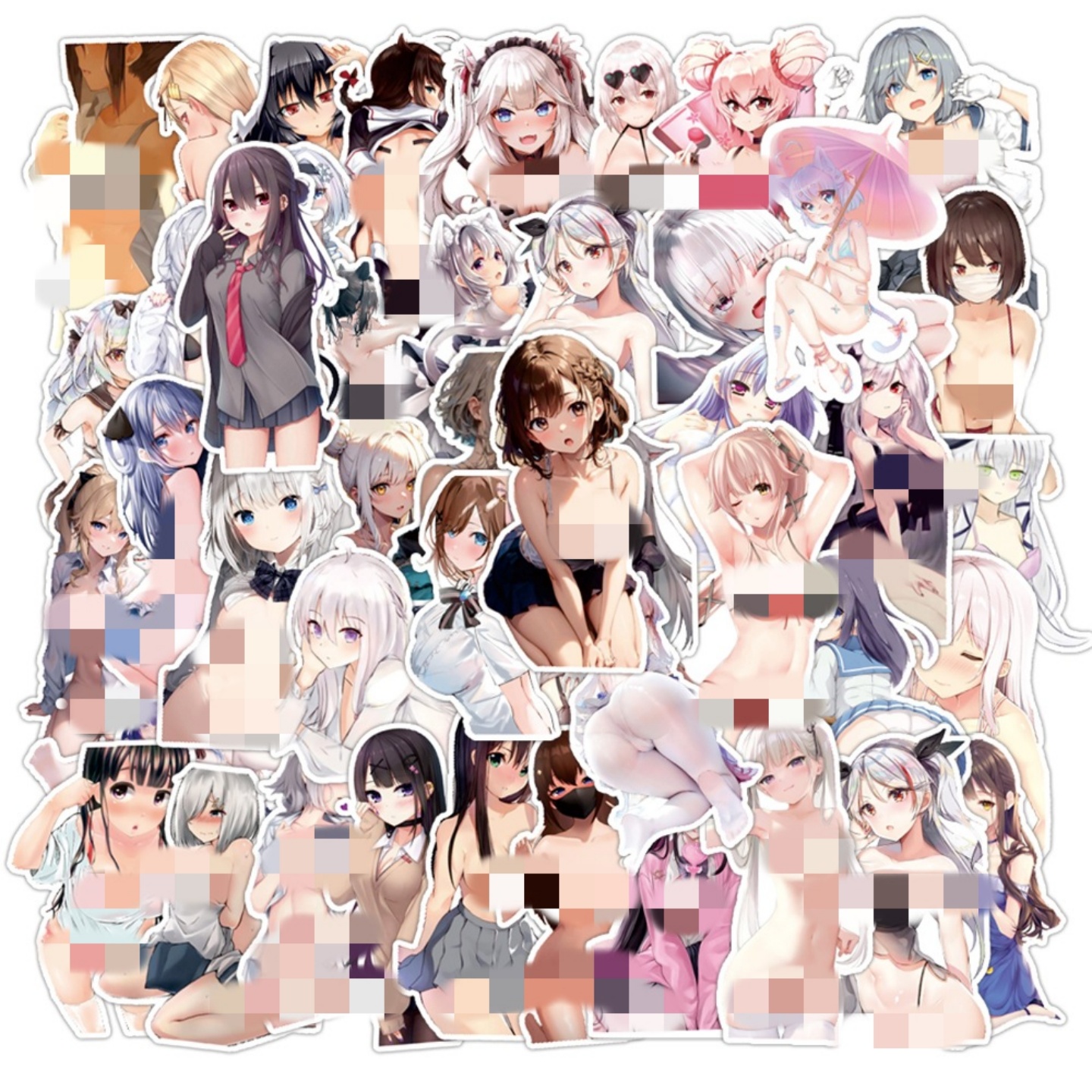 50张性感动漫二次元卡通可爱贴纸