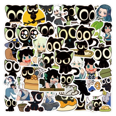60张罗小黑战记卡通创意个性贴纸