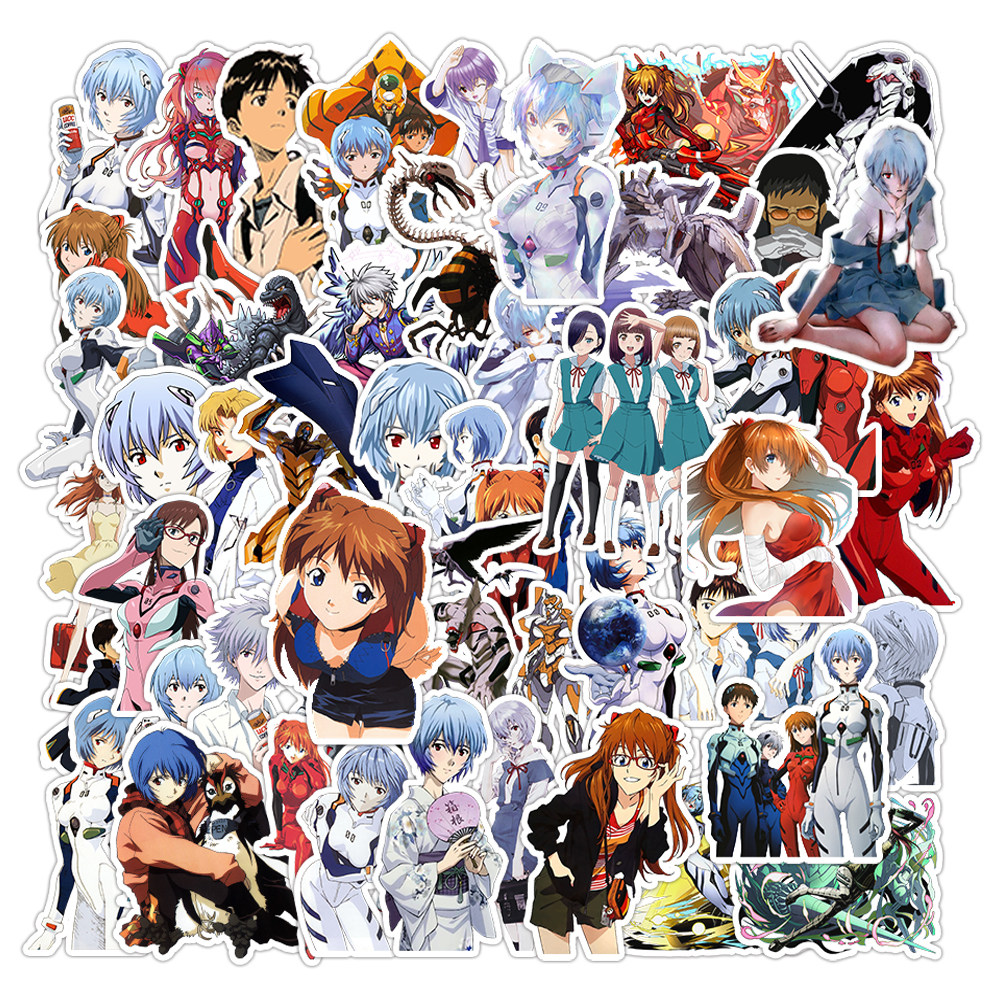 新世界福音战士卡通动漫DIY防水贴纸50张可装饰手机壳电脑水杯行李箱冰箱吉他滑板制作手账