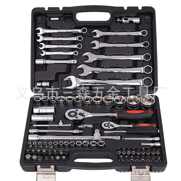现货热卖82PCS套筒组套工具 汽修工具组套 新款黑盒装组合工具