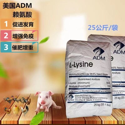 赖氨酸美国ADM98%猪饲料添加剂氨基酸水产猪牛鸡促生长兽用