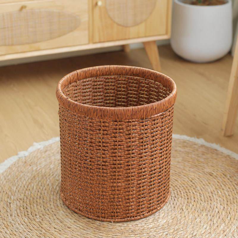 仿藤编织垃圾桶圆形 家用民宿轻奢垃圾桶 办公室大容量废纸篓客厅,家庭/个人清洁工具,垃圾桶,淘宝优惠券,粉丝福利购,淘宝优惠卷