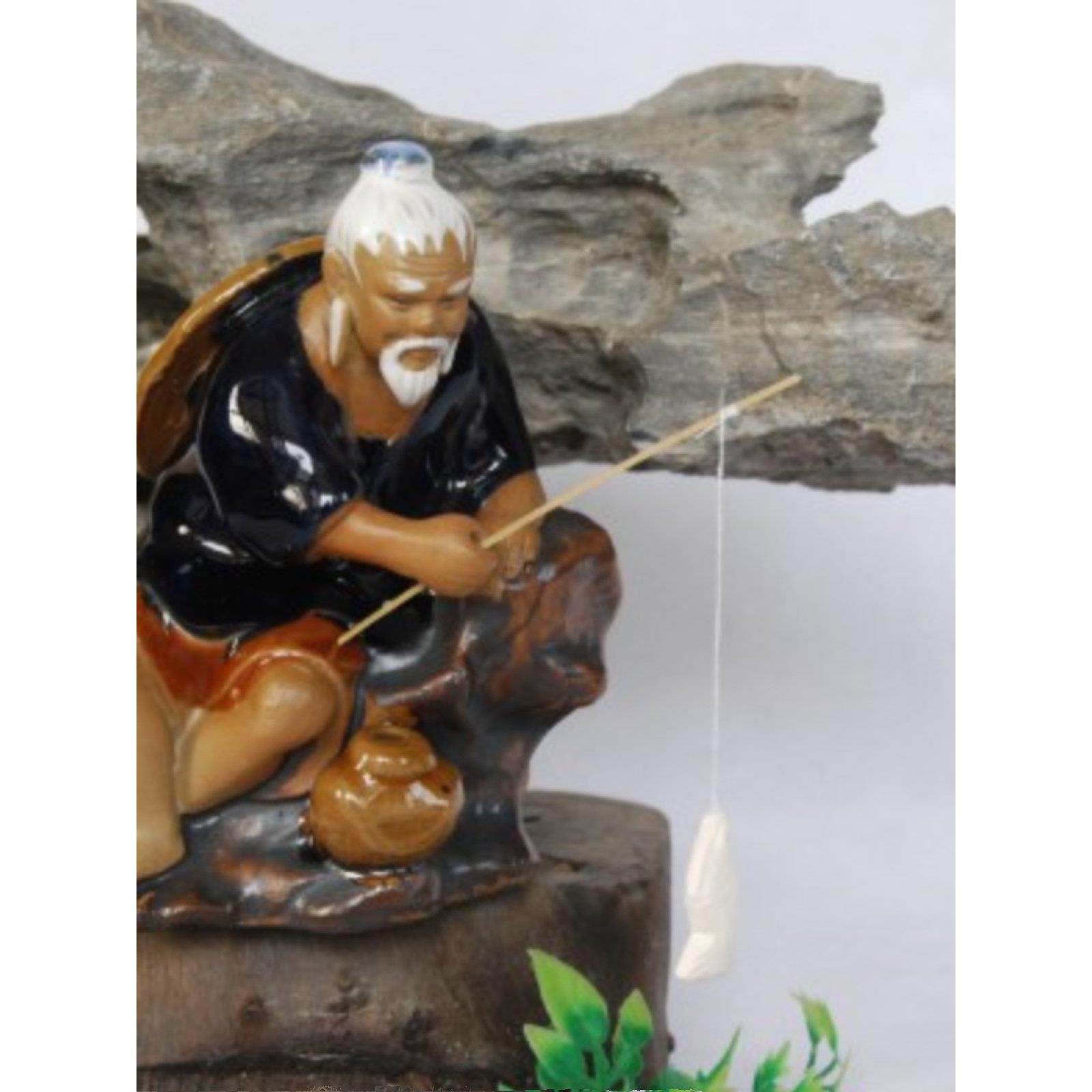 姜太公坐翁假山盆景鱼缸造景陶瓷人物小摆件渔夫钓鱼装饰石湾工艺,家居饰品,装饰摆件,淘宝优惠券,粉丝福利购,淘宝优惠卷