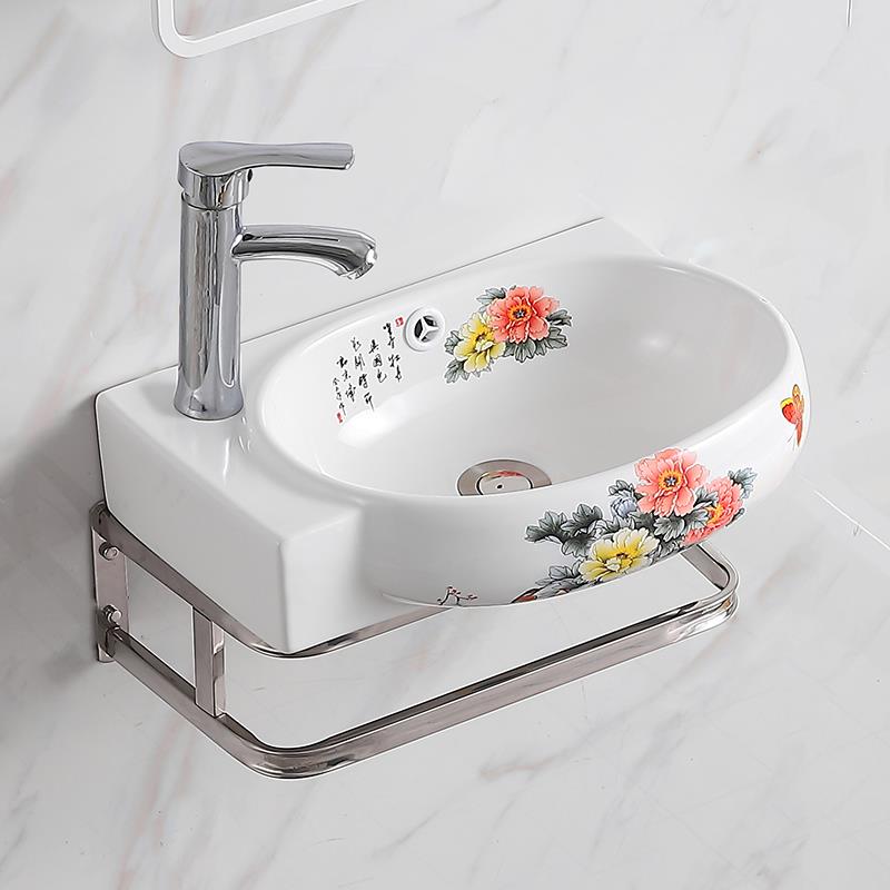迷你洗手盆小户型化妆室挂盆阳台墙角洗脸盆陶瓷面池盘简易挂墙式