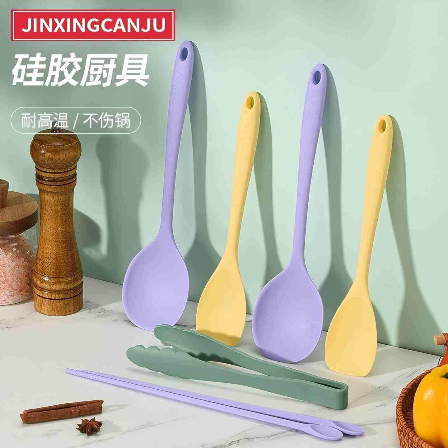 韩国食品级矽胶锅铲家用套装不沾锅专用炒勺炒菜铲子筷子食品夹,厨房/烹饪用具,全套勺铲,淘宝优惠券,粉丝福利购,淘宝优惠卷