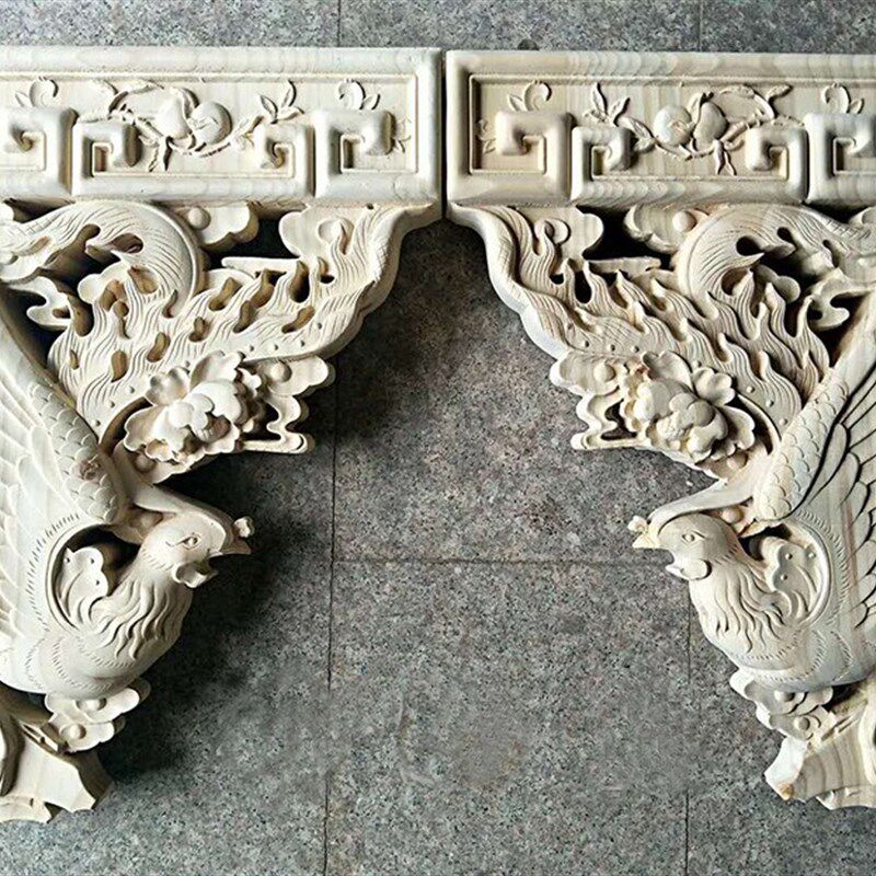 东阳木雕园林寺庙仿古建筑构件实木狮子牛腿雀替人物雕花梁托角花