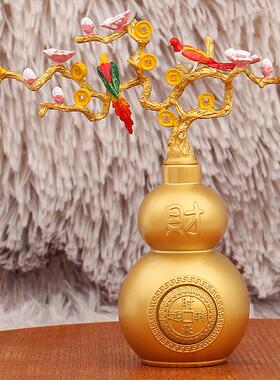 喜上眉梢桃花葫芦转转摇钱树时来运转家居装饰品金属工艺摆件