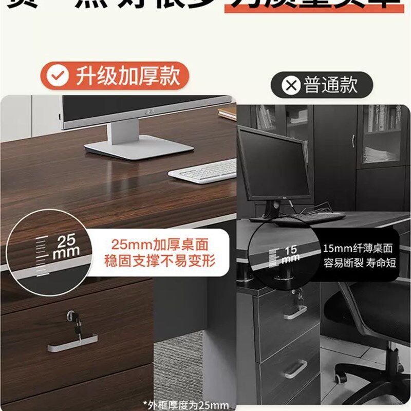 家用电脑桌台式简约现q代办公室员工职员桌椅书桌子办公桌子老板