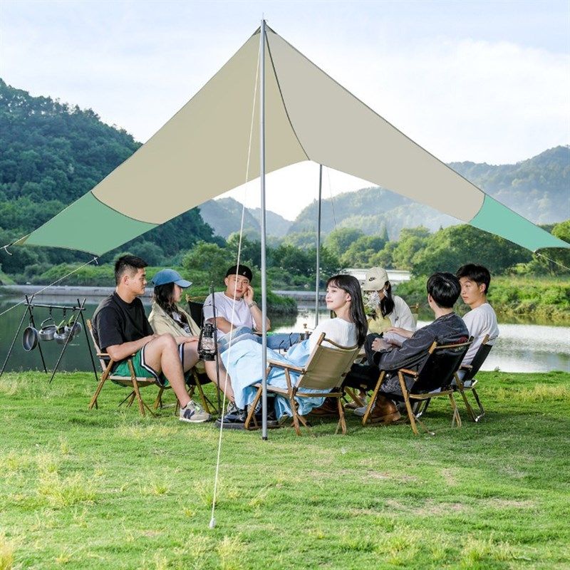 蝶形露营天幕加大l野餐野营遮阳防晒防雨飞云天幕遮挡布帐篷布