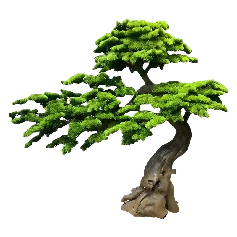 迎客松仿真松树罗汉美人松玻璃钢假树H新中式酒店装饰造型景观摆