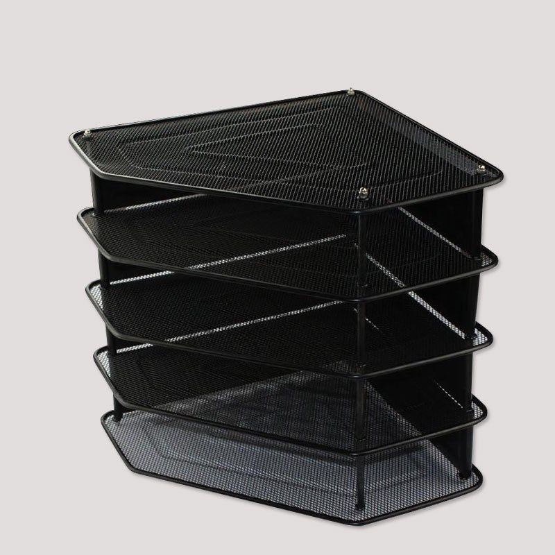 金属网状铁四联书架栏文件框收纳架办公用品文件框T文件架资料整