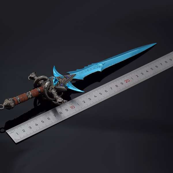 魔兽游戏周边武器模型霜之哀伤附魔版28CM全金属武器模型