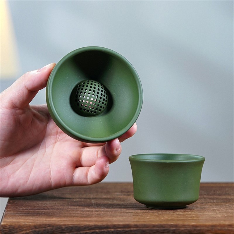 直供新款茶漏宜兴手工紫砂A滤茶器原矿绿泥茶滤茶具配件