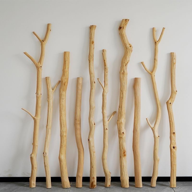 干树枝造景原木挂l衣吊架实木枯木树干客厅酒店屏风隔断天然装饰