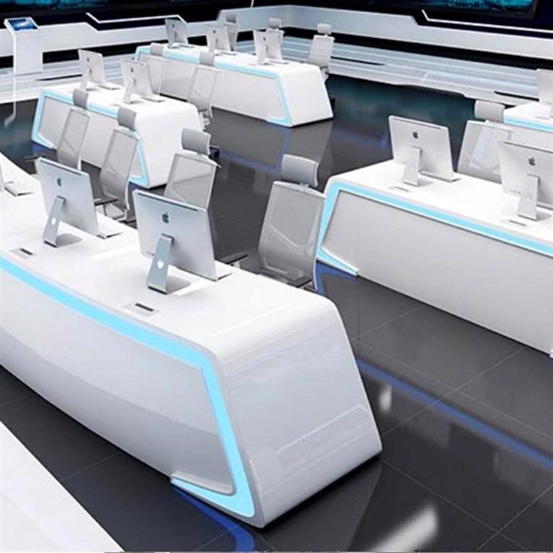 科技感指挥中心控制台烤漆指挥台弧形操作台指挥大厅指挥台