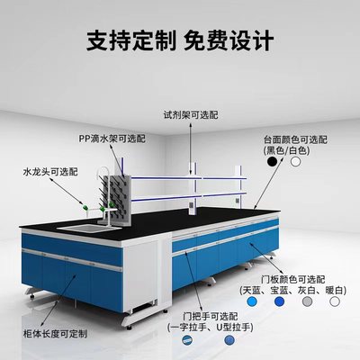 实验室工作台钢木实验台化验室操作台试验边台全钢中央台通风整体